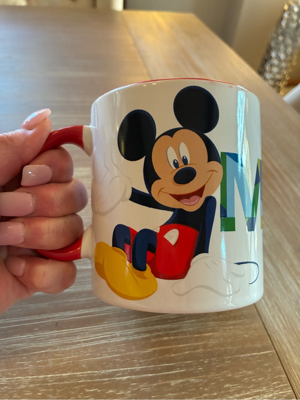 NEW MICKEY MOUSE MUG WITH BRIGHT RED INSIDE! So So CUTE! 🐭🐭🐭🐭🐭
